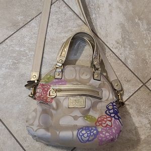 Coach multicolored floral handbag purse